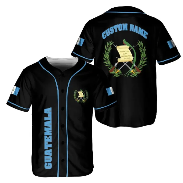 Design Custom Honduras National Team Baseball Jersey Black and Turquoise Jersey - 2