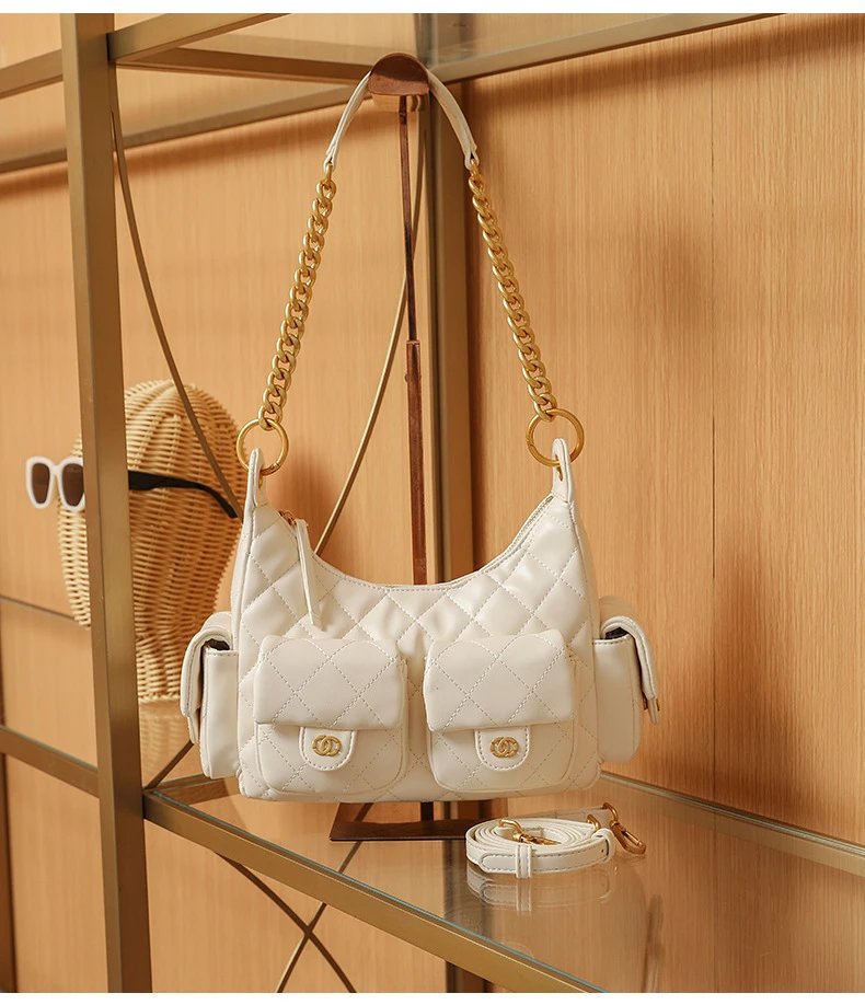Chanel Quilted Hobo Bag Black with Gold Hardware - 10