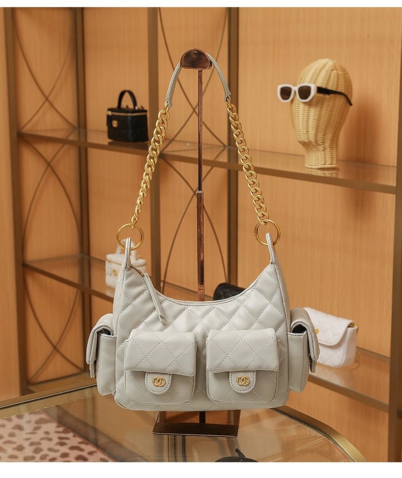 Chanel Quilted Hobo Bag Black with Gold Hardware - 18