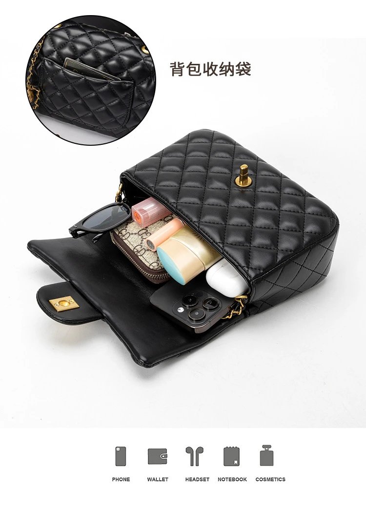 Chanel Mini Flap Bag Black Quilted Leather Chain Shoulder Bag - 9