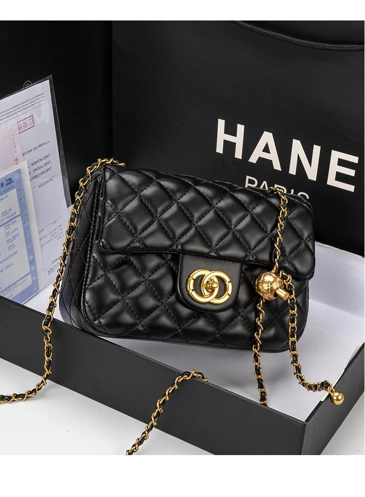 Chanel Mini Flap Bag Black Quilted Leather Chain Shoulder Bag - 19