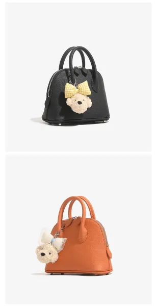 Design Dome Mini Handbag Orange with Poodle Charm - 19