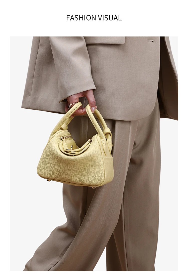 Design Mini Underarm Bag Pink Pebbled Leather Handbag Shoulder Bags - 8