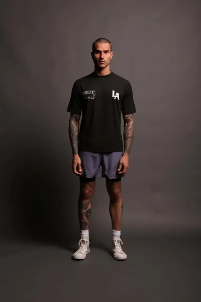 Wolves Club Wolf Head Print Black Shorts - 26