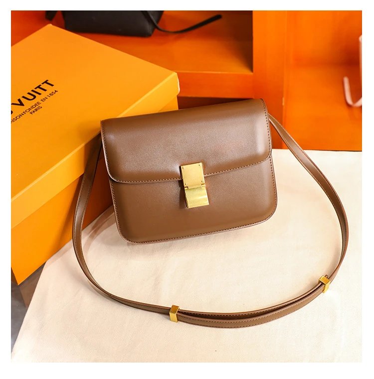 Celine Triomphe Mini Brown Leather Crossbody Bag - 17