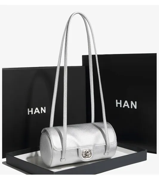 HAN Mini Barrel Crossbody Bag White - 30