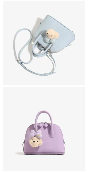 Design Dome Mini Handbag Orange with Poodle Charm - 22