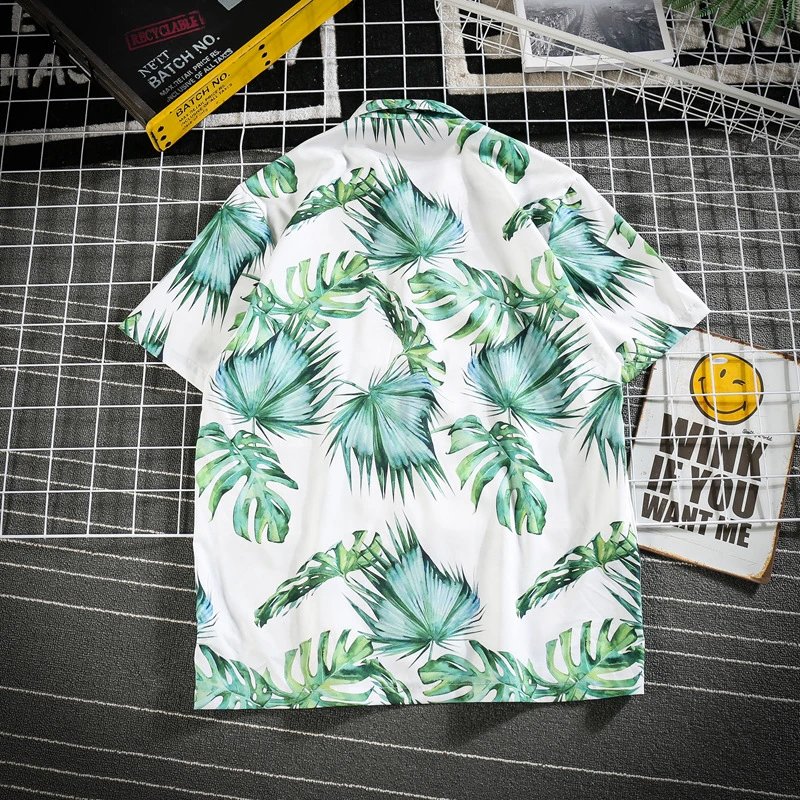 Design Purple Tiger Print Short-Sleeve Button-Up Shirt - 26