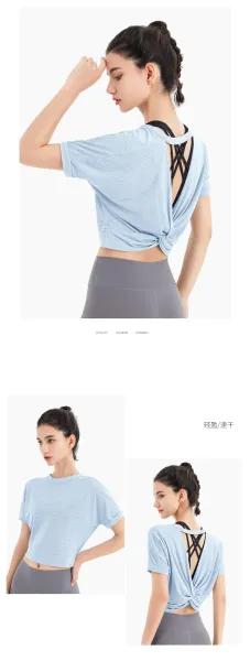 Design Twist-Back Cropped Sports Top Lavender Activewear - 11