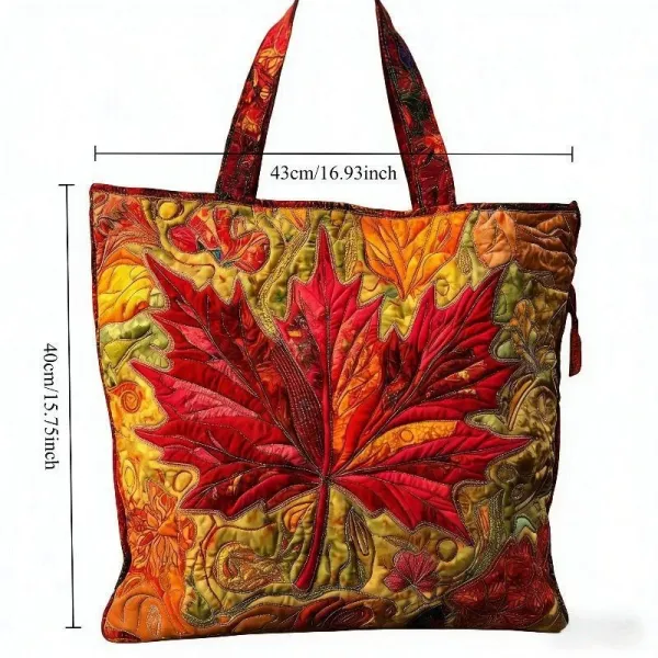 Design Embroidered Shamrock Quilted Tote Bag Green - 15