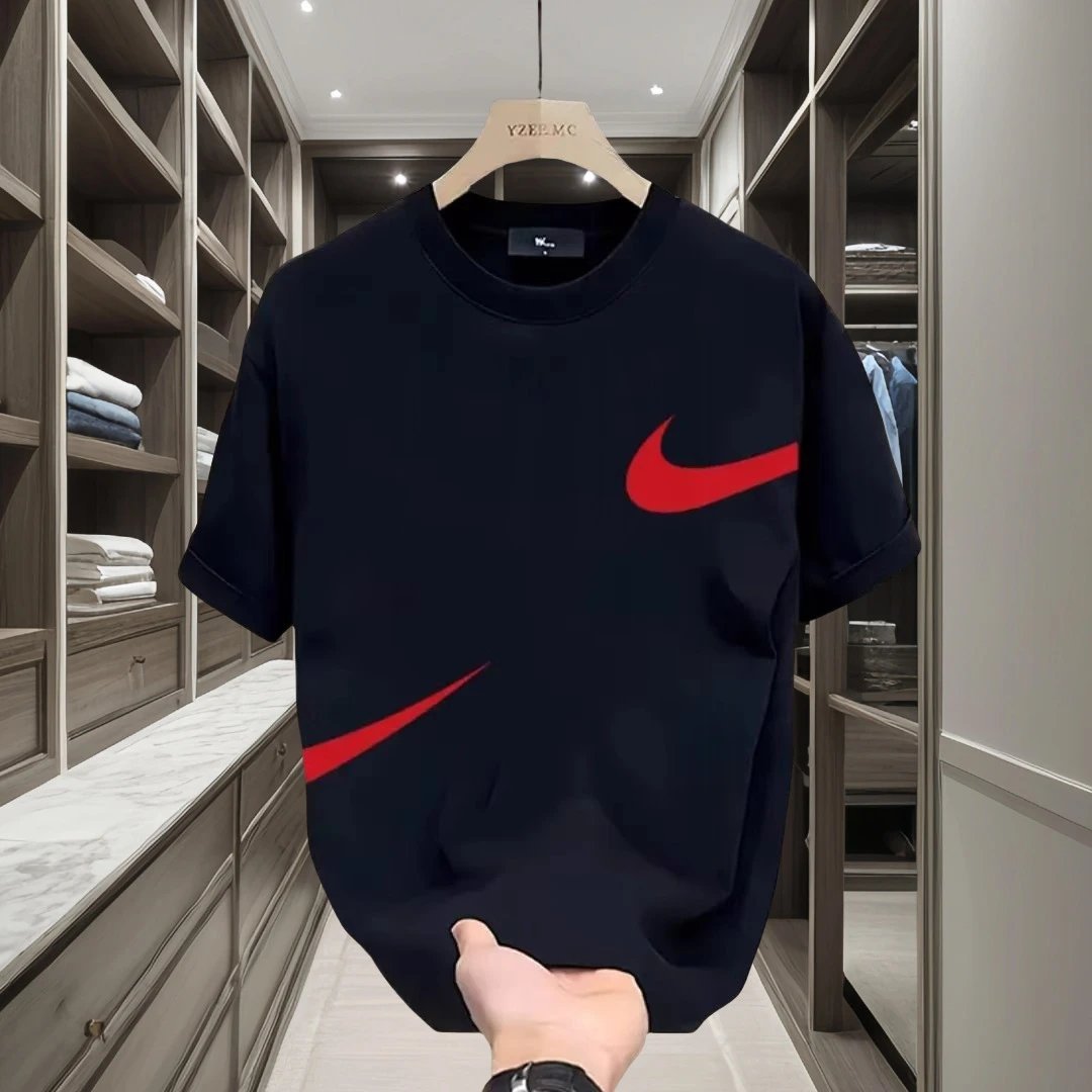 Design YIXI Swoosh Graphic Black T-Shirt T-Shirts - 11