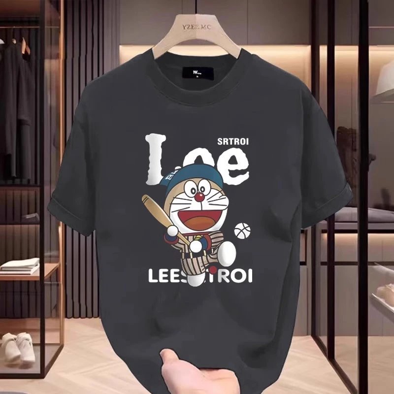 Design Doraemon x Lee Baseball Print Black T-Shirt T-Shirts - 7