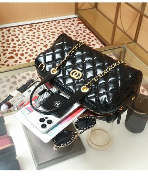 Chanel Quilted Boston Bag Burgundy Leather Handbag - 30