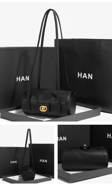 HAN Mini Barrel Crossbody Bag White - 19