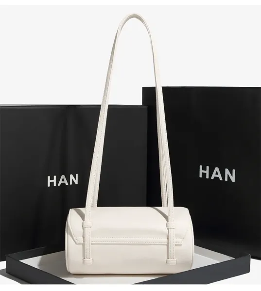 HAN Mini Barrel Crossbody Bag White - 25