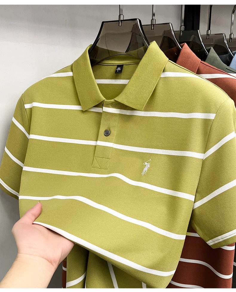 Polo Ralph Lauren Striped Polo Shirt Army Green - 29