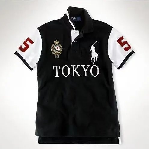 Polo Ralph Lauren London Polo Purple Gold Embroidery Tops Polo - 16
