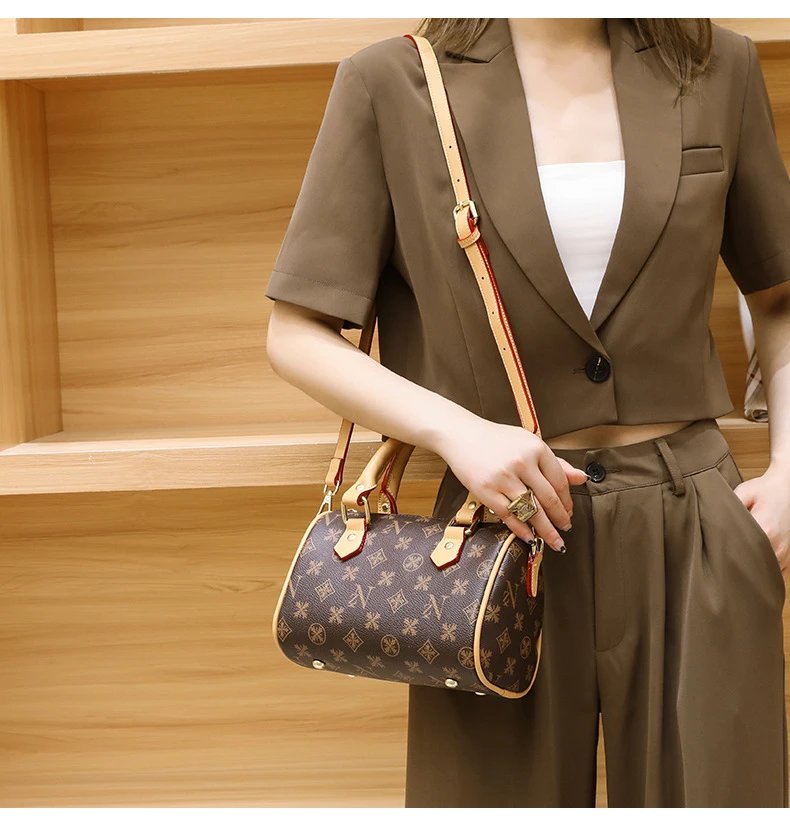 Louis Vuitton Monogram Boston Bag Brown Beige Handbag - 9