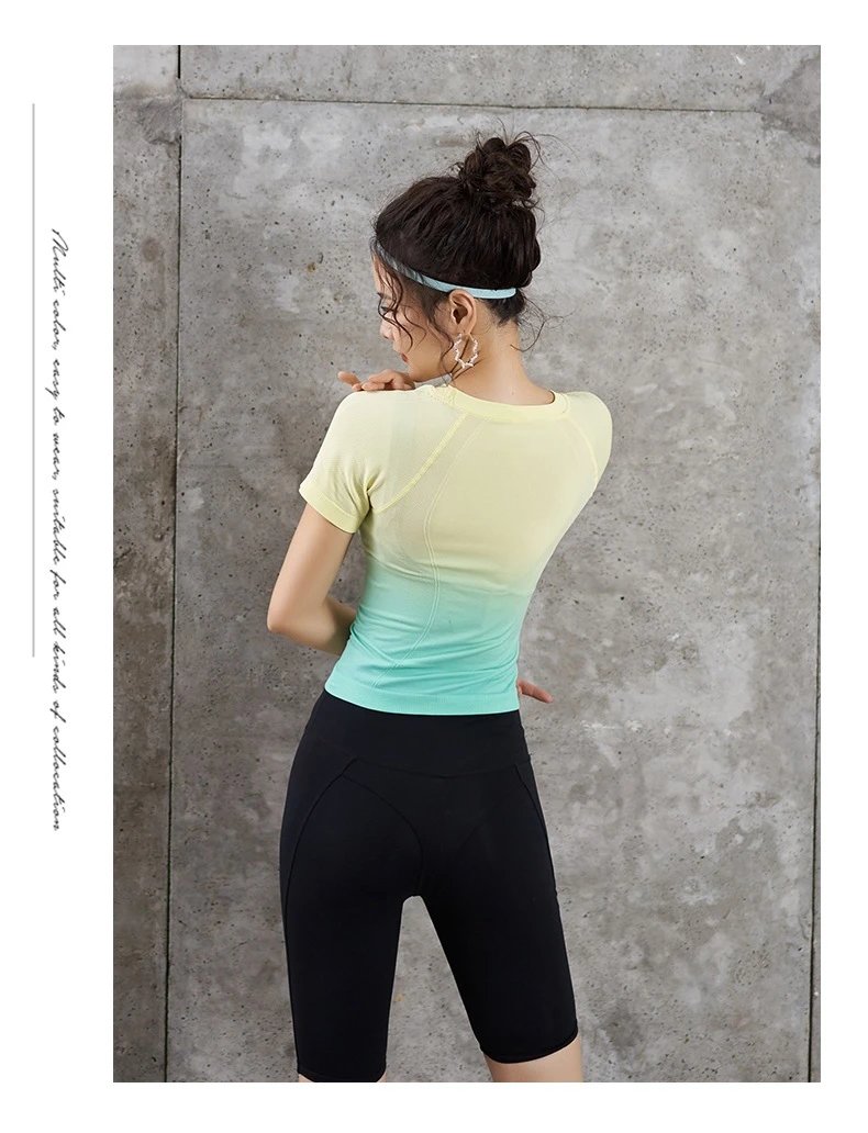 Design Gradient Ombre Crop Top Pink-to-White + Navy High-Waisted Leggings Set Activewear - 29