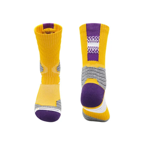 Los Angeles Lakers Performance Socks Yellow Purple - 1