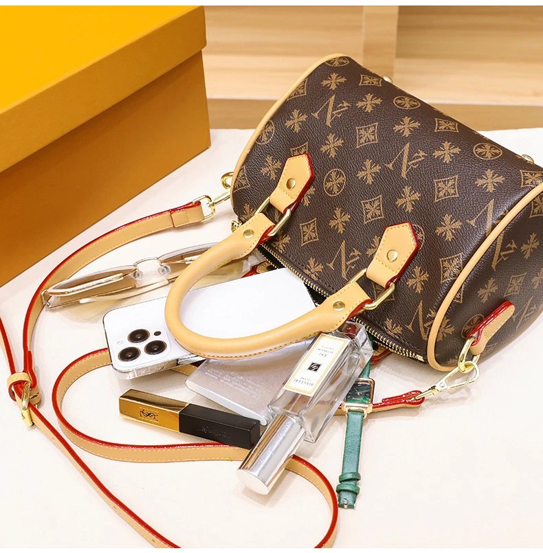 Louis Vuitton Monogram Boston Bag Brown Beige Handbag - 26
