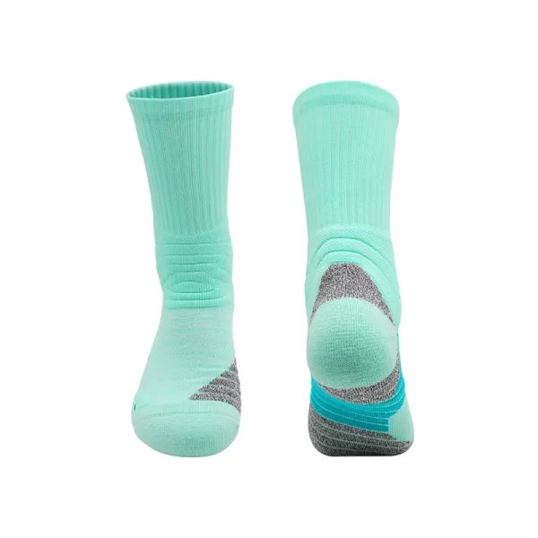 Design Performance Cushion Socks Mint Green with Gray and Cyan Accents Socks - 1