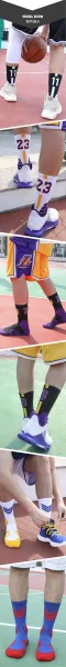 Design Performance Socks White Blue Red Sporty Crew Socks - 9