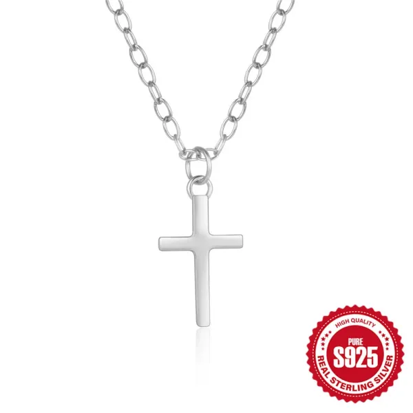 Design Sterling Silver Cross Pendant Necklace Jewelry - 1