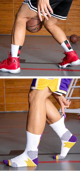Design Performance Socks White Purple Yellow Socks - 10