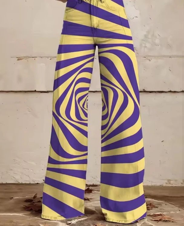 Stone Island Printed Wide-Leg Jeans Blue - 3