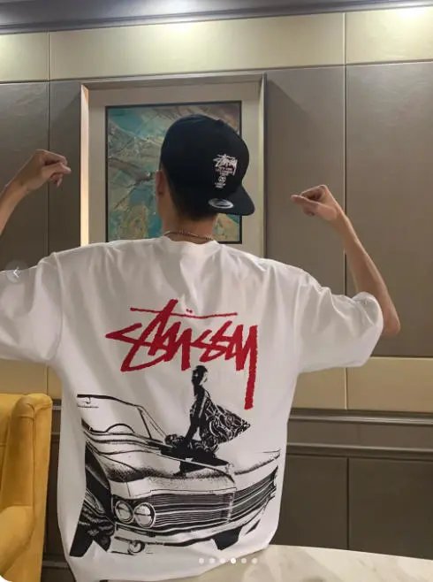 Stussy Graphic Print Oversized T-Shirt White - 7