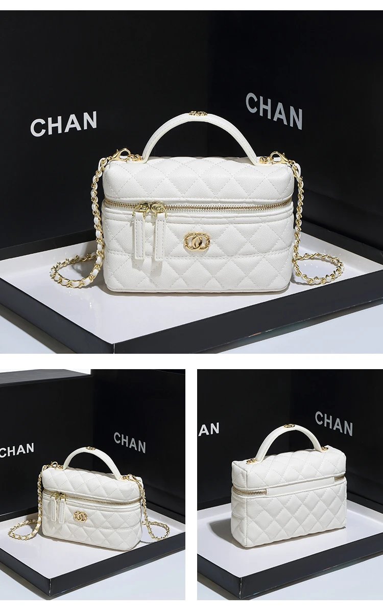 Chanel Mini Vanity Bag Pink Quilted Leather Handbag - 21