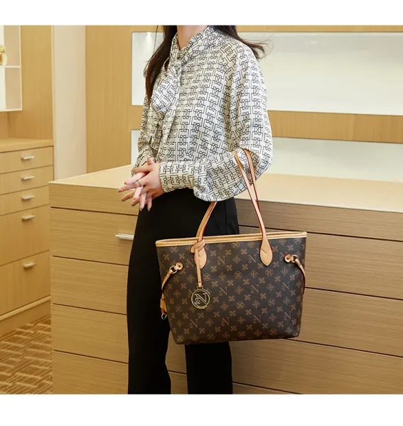 Louis Vuitton Neverfull Monogram Brown Tote Bag - 12