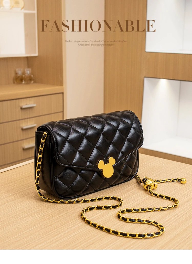 Design Disney x Unknown Brand Mickey Mouse Quilted Chain Crossbody Bag White Crossbody Bags - 2