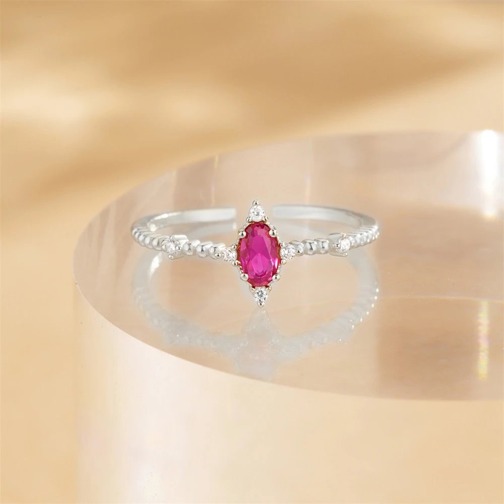 Design S925 Sterling Silver Multi-Stone Cluster Ring Silver Jewelry - 19