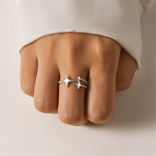 Design S925 Sterling Silver Multi-Stone Cluster Ring Silver Jewelry - 26