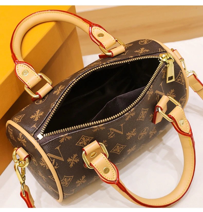Louis Vuitton Monogram Boston Bag Brown Beige Handbag - 25