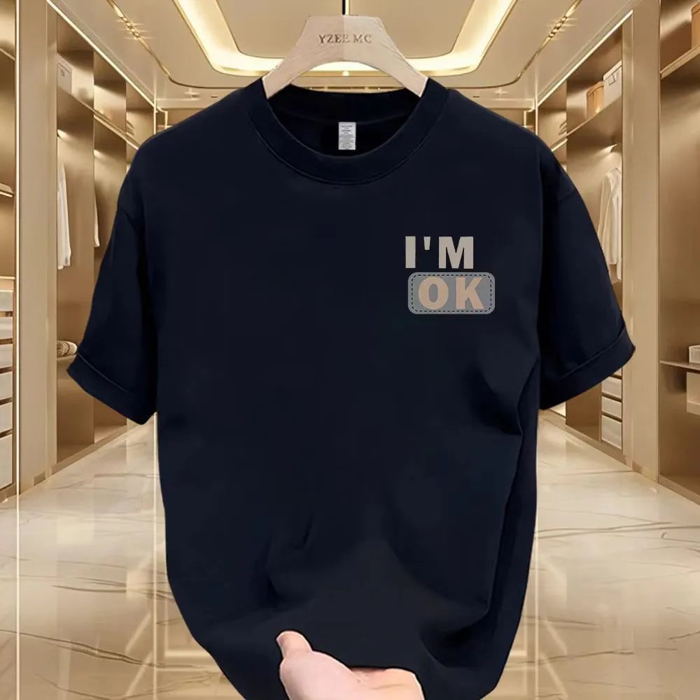 Design I'm OK Graphic Print Oversized T-Shirt White - 9