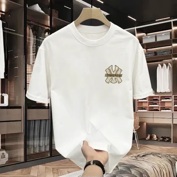 Design Xishanmianjiang NY Logo Graphic Print White T-Shirt T-Shirts - 9
