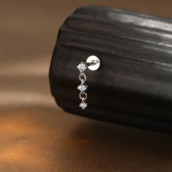 Design S925 Sterling Silver Cross Pendant Ear Cuff Jewelry - 60