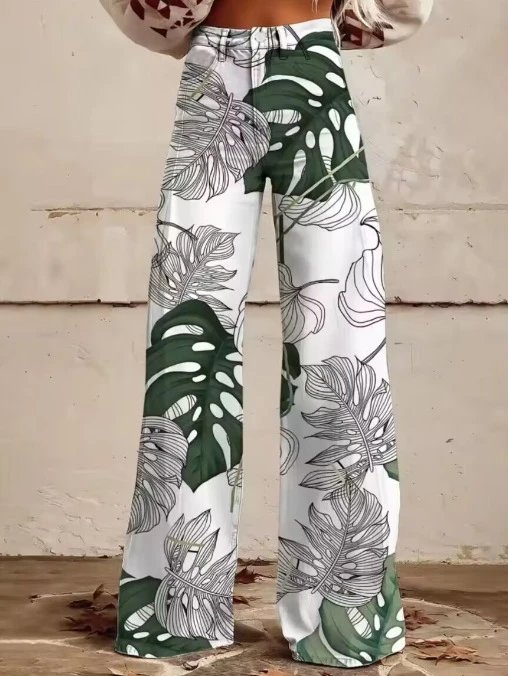 Design Floral Print Wide-Leg Jeans Multicolor - 9