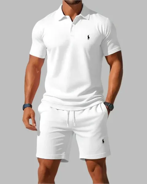 Polo Ralph Lauren Classic Fit Polo Shirt and Shorts Set Black - 2