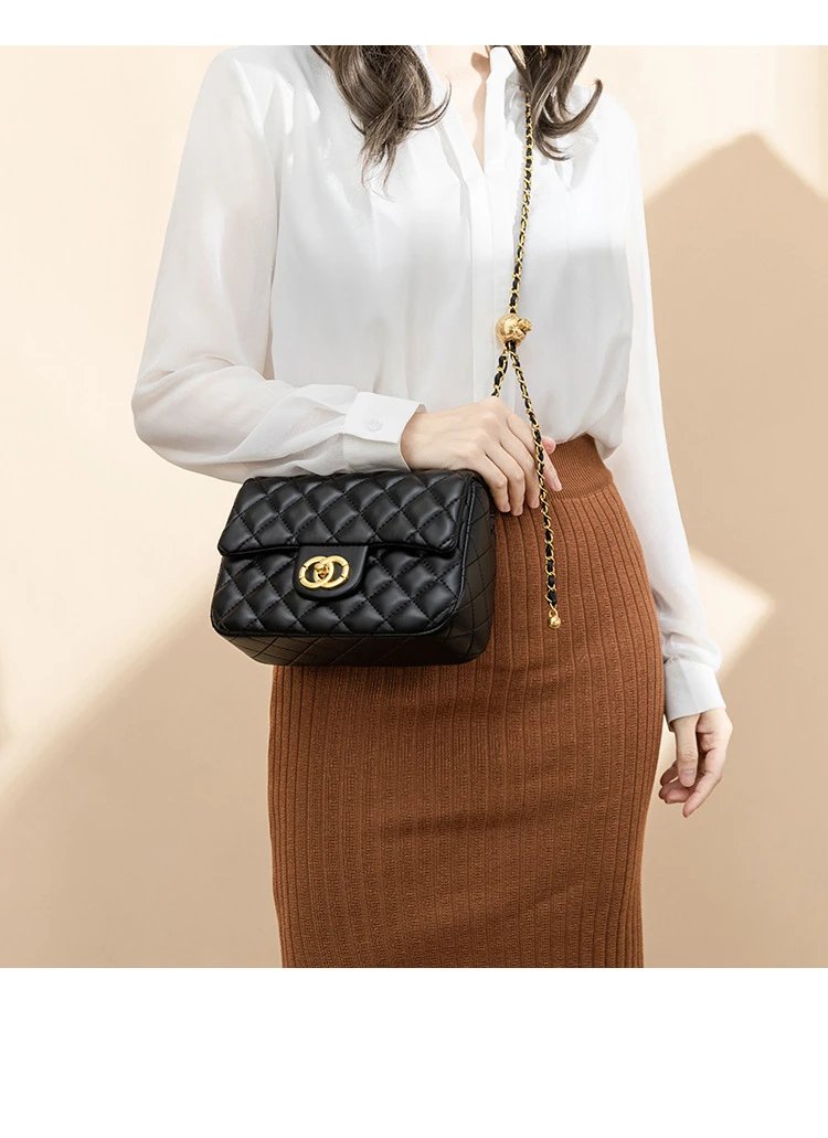 Chanel Mini Flap Bag Black Quilted Leather Chain Shoulder Bag - 11