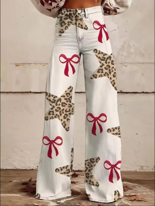 Design Floral Print Wide-Leg Jeans Multicolor - 13