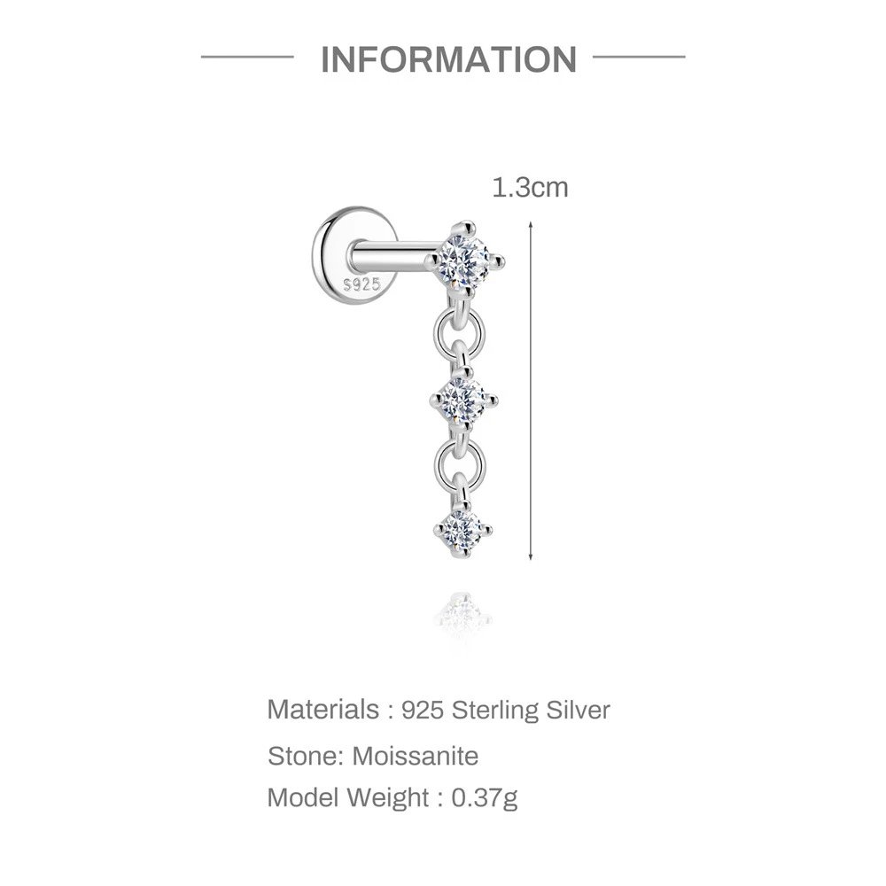 Design S925 Sterling Silver Cross Pendant Ear Cuff Jewelry - 13