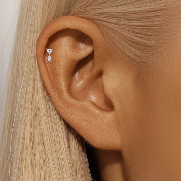 Design S925 Sterling Silver Cross Pendant Ear Cuff Jewelry - 33