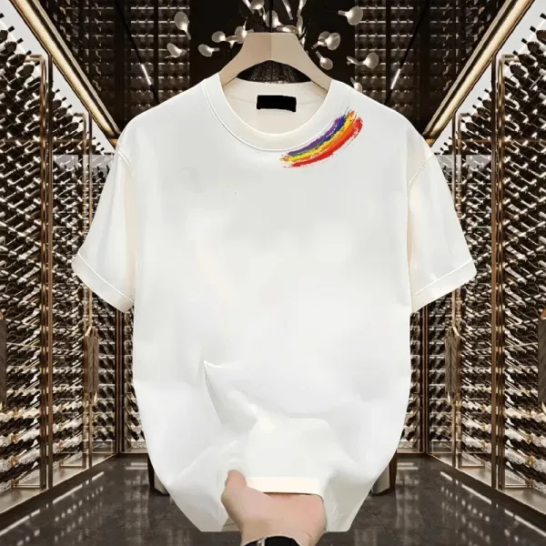 Design Rainbow Brushstroke White T-Shirt - 3
