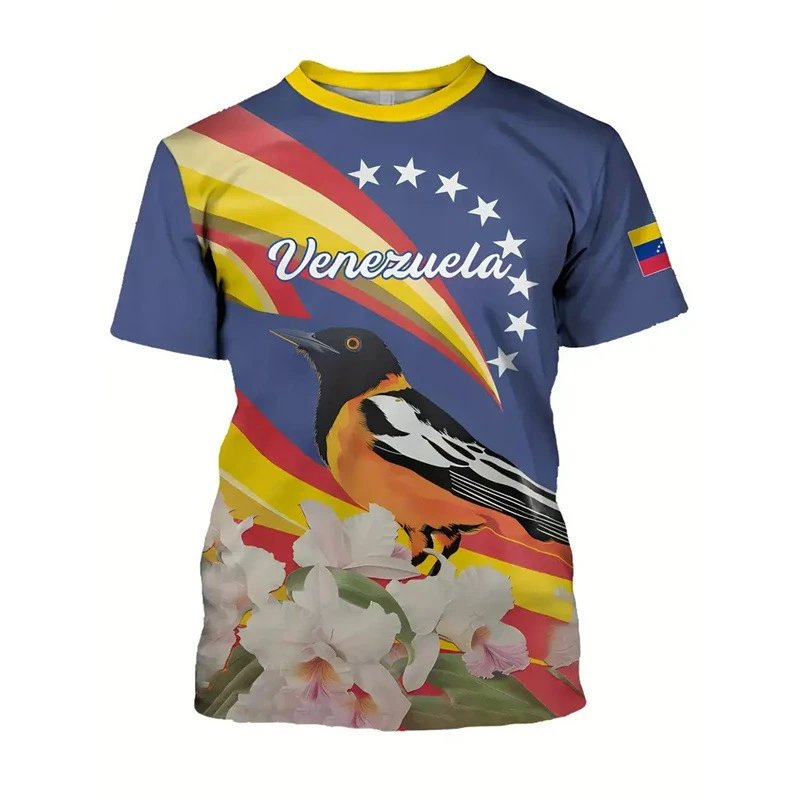 Design Venezuela National Bird Graphic T-Shirt Multicolor T-Shirts - 11