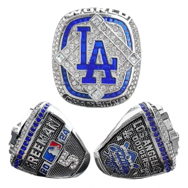 MLB Freeman 2024 Championship Ring Silver Blue Crystal Jewelry - 4