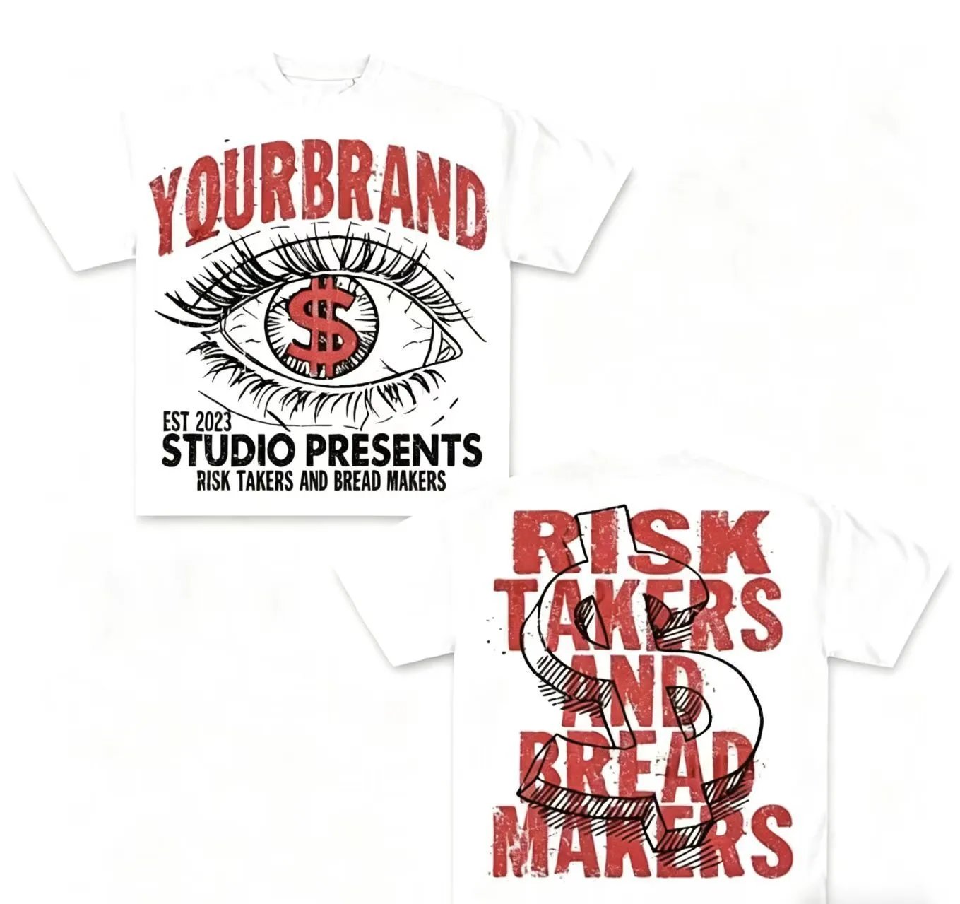 Design Fake Money Graphic Print Black T-Shirt Tops.t Shirts - 3